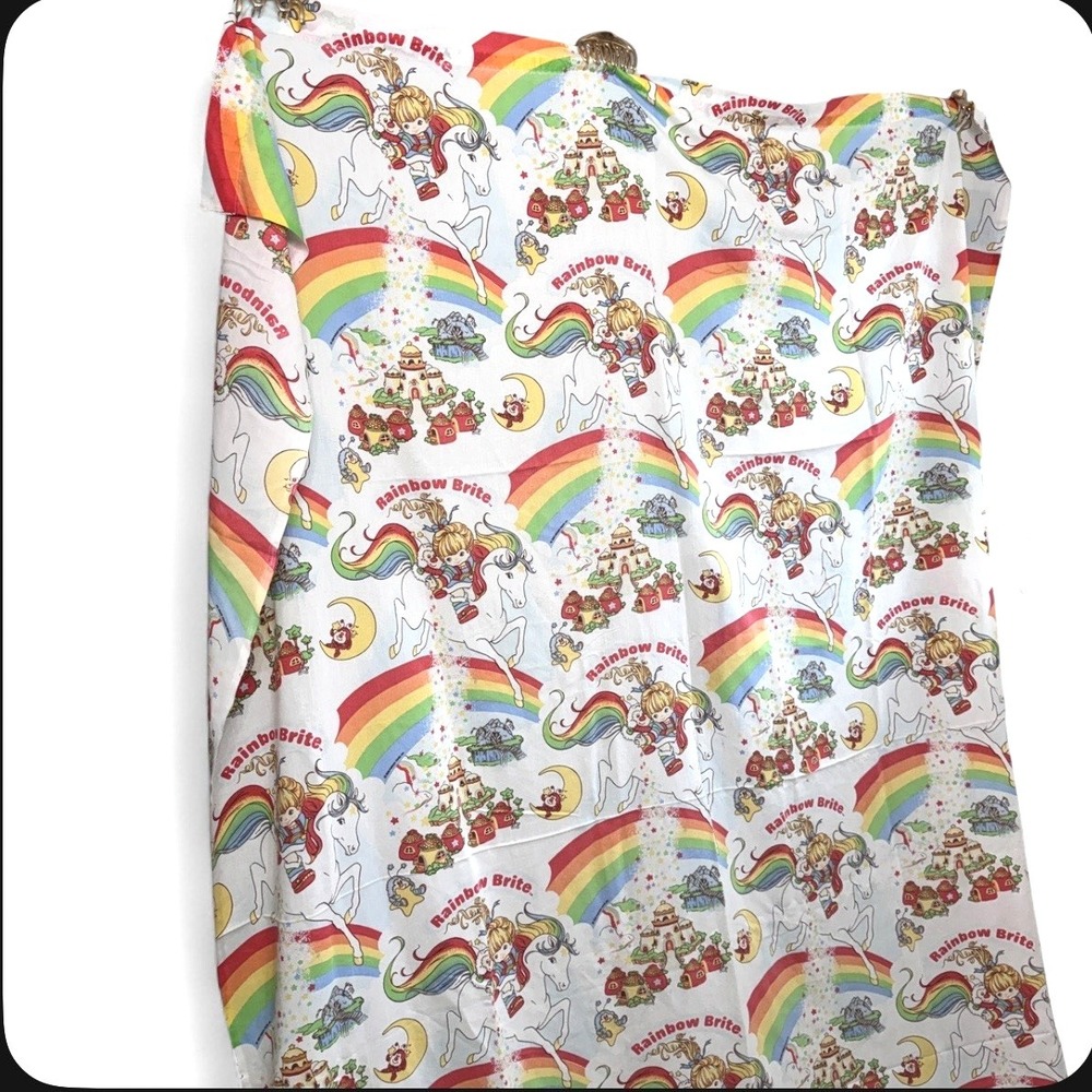 Vintage 1983 Hallmark Rainbow Brite Twin Size Flat Sheet 33.5"x45"